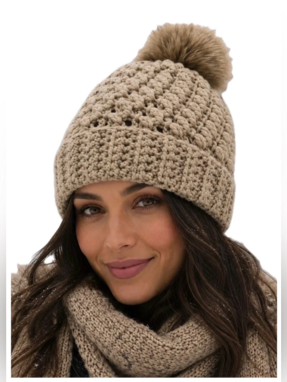 NEW Beanie.‎ Cream/Tan/Brown.